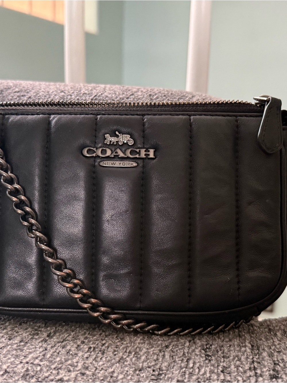 Coach Quilted Leather Crossbody Bag in Black
